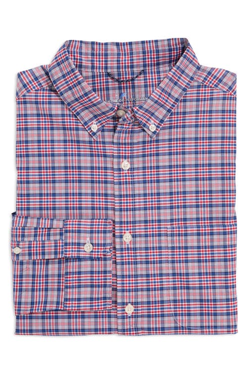 vineyard vines Check On-the-Go brrrº Button-Down Shirt Blue Bay at Nordstrom,