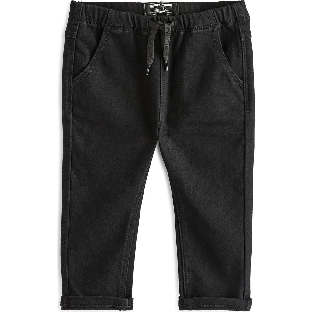 NEXT Kids' Straight Leg Drawstring Jeans in Black