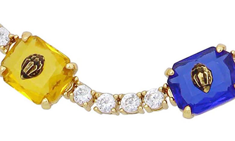 Shop Kurt Geiger Mixed Color Crystal Tennis Necklace In Multi