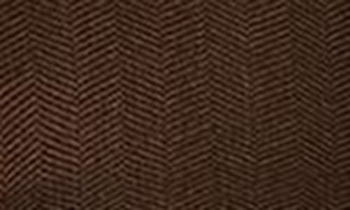 Memoi Herringbone Footless Tights In Espresso