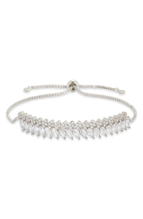 Marquis Cluster Tow Row Chain Bracelet