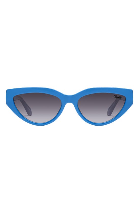Shop Quay Narrow Down 57mm Gradient Cat Eye Sunglasses In Cobalt/ Smoke