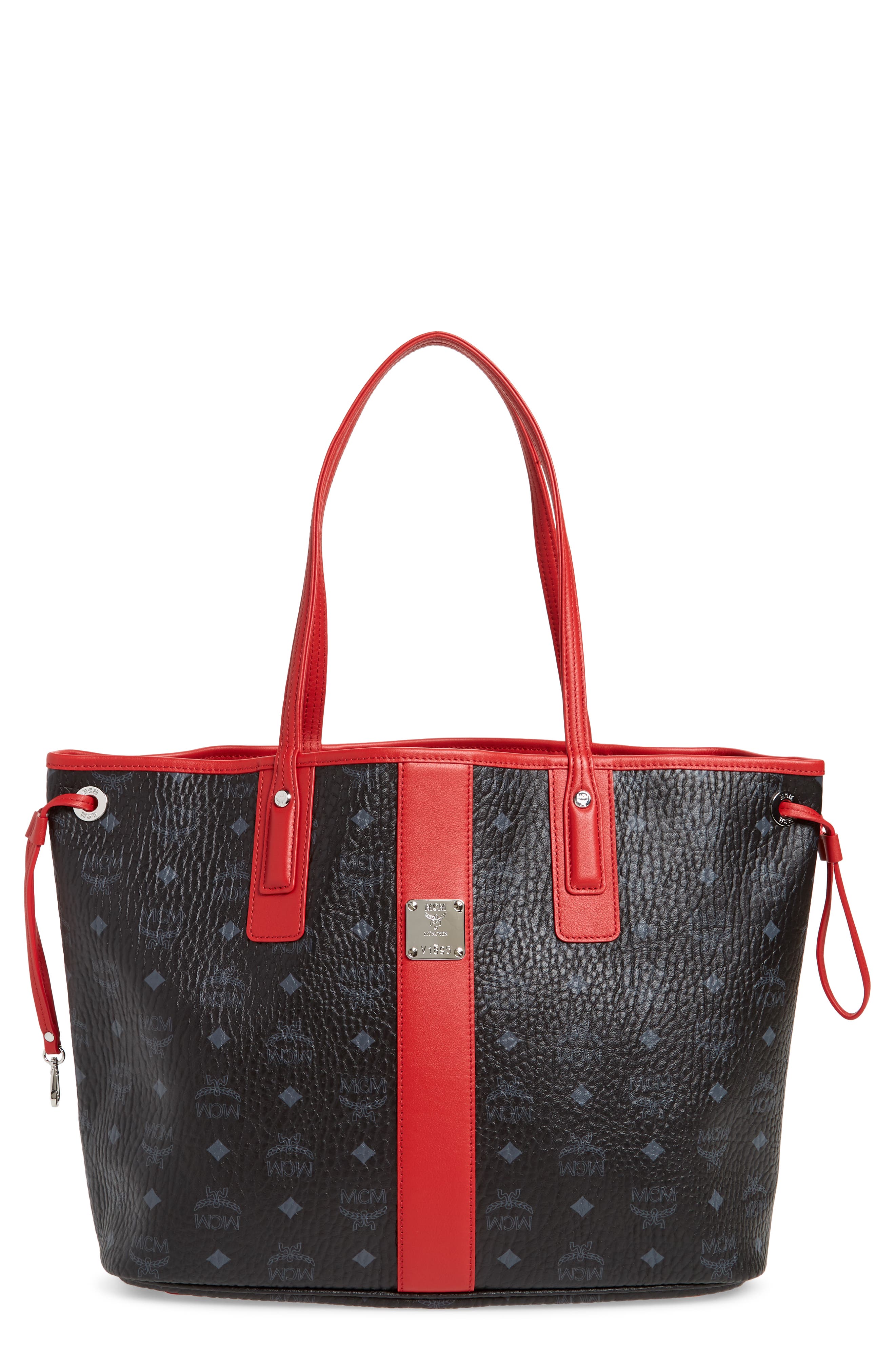 mcm black and red bag