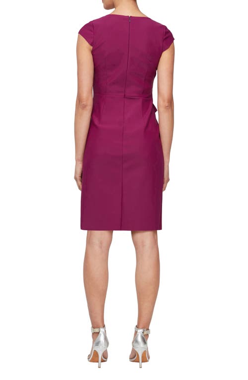 Shop Alex Evenings Ruffle Detail Cocktail Sheath Dress In Passion