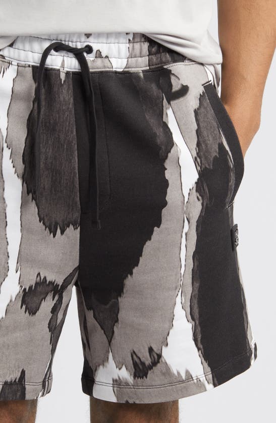 Shop Hugo Daverar Cotton Drawstring Shorts In Black Multi