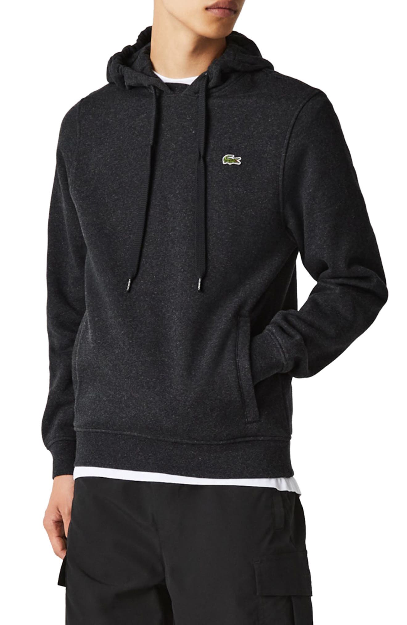 lacoste mens black hoodie