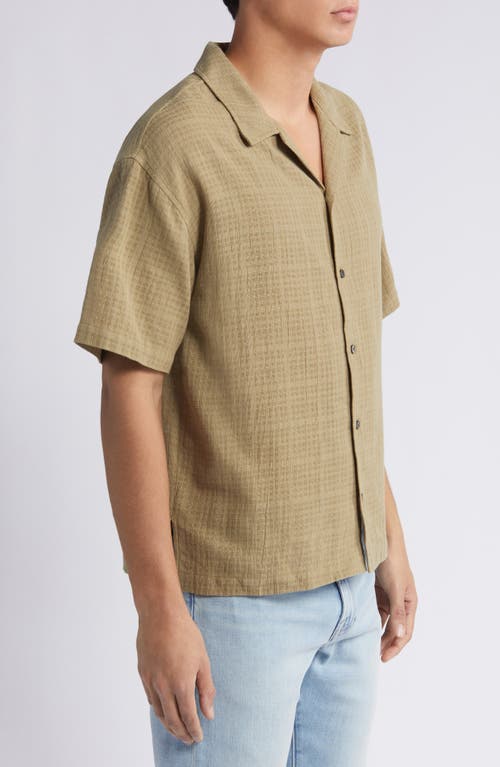 Shop Frame Oversize Textured Cotton Camp Shirt In Dry Sage