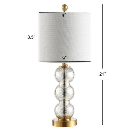 Jonathan Y February Glass/metal Led Table Lamp In Mercury Glass/brass Gold