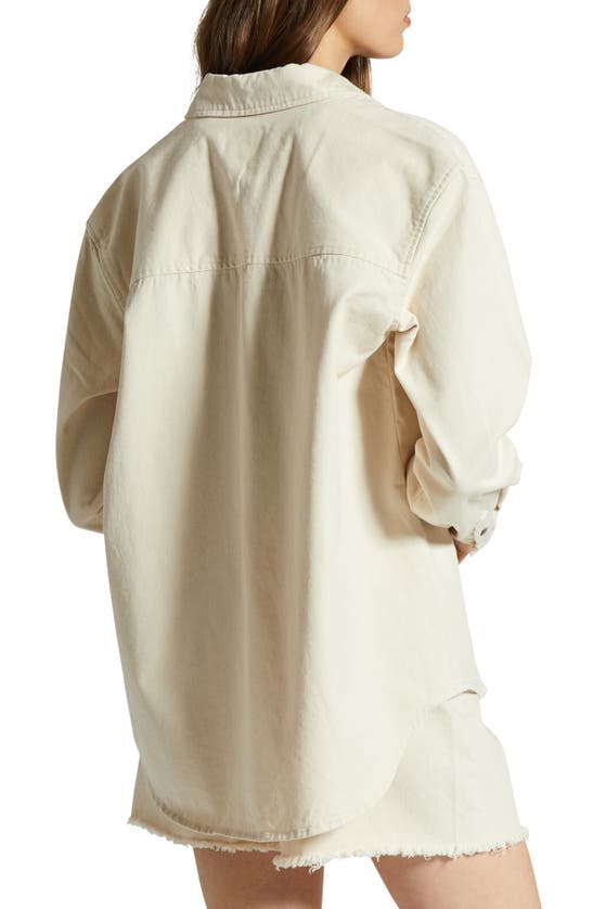 Shop Brixton Bowery Oversize Cotton Shirt In Natural