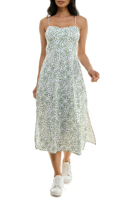 Speechless Floral Ruffle Midi Dress in Ivory/Sage Jm at Nordstrom, Size X-Large