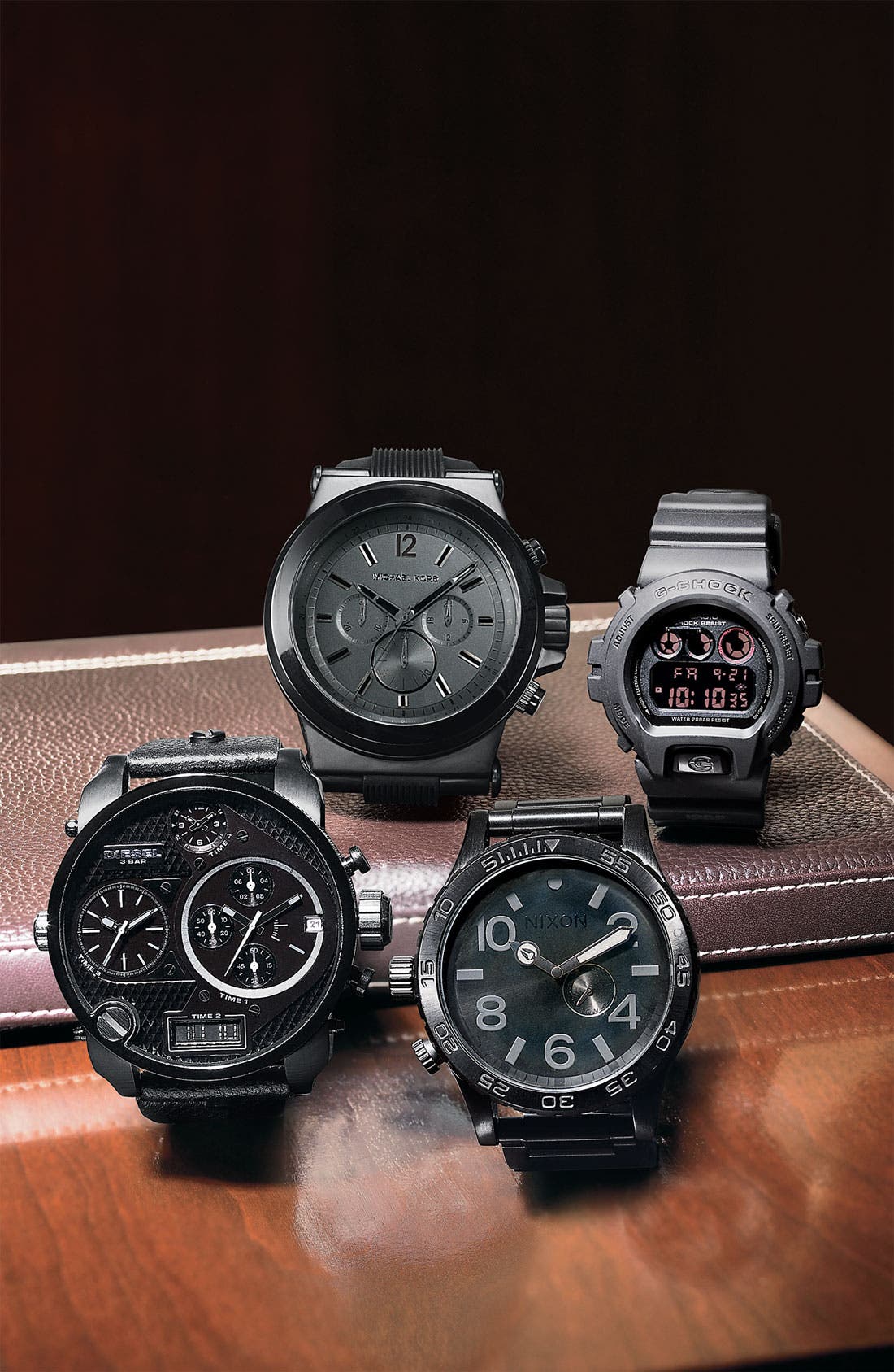 DIESEL<SUP>®</SUP>,
                                        'Mr. Daddy' Leather Strap Watch, 58mm,
                                        Alternate thumbnail 2, color,
                                        001