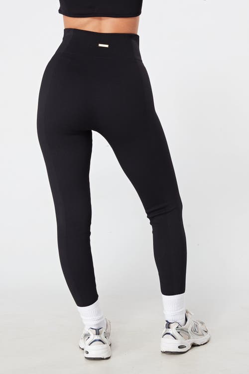 Shop Twill Active Recycled Seamless Rib High Waist Legging In Black