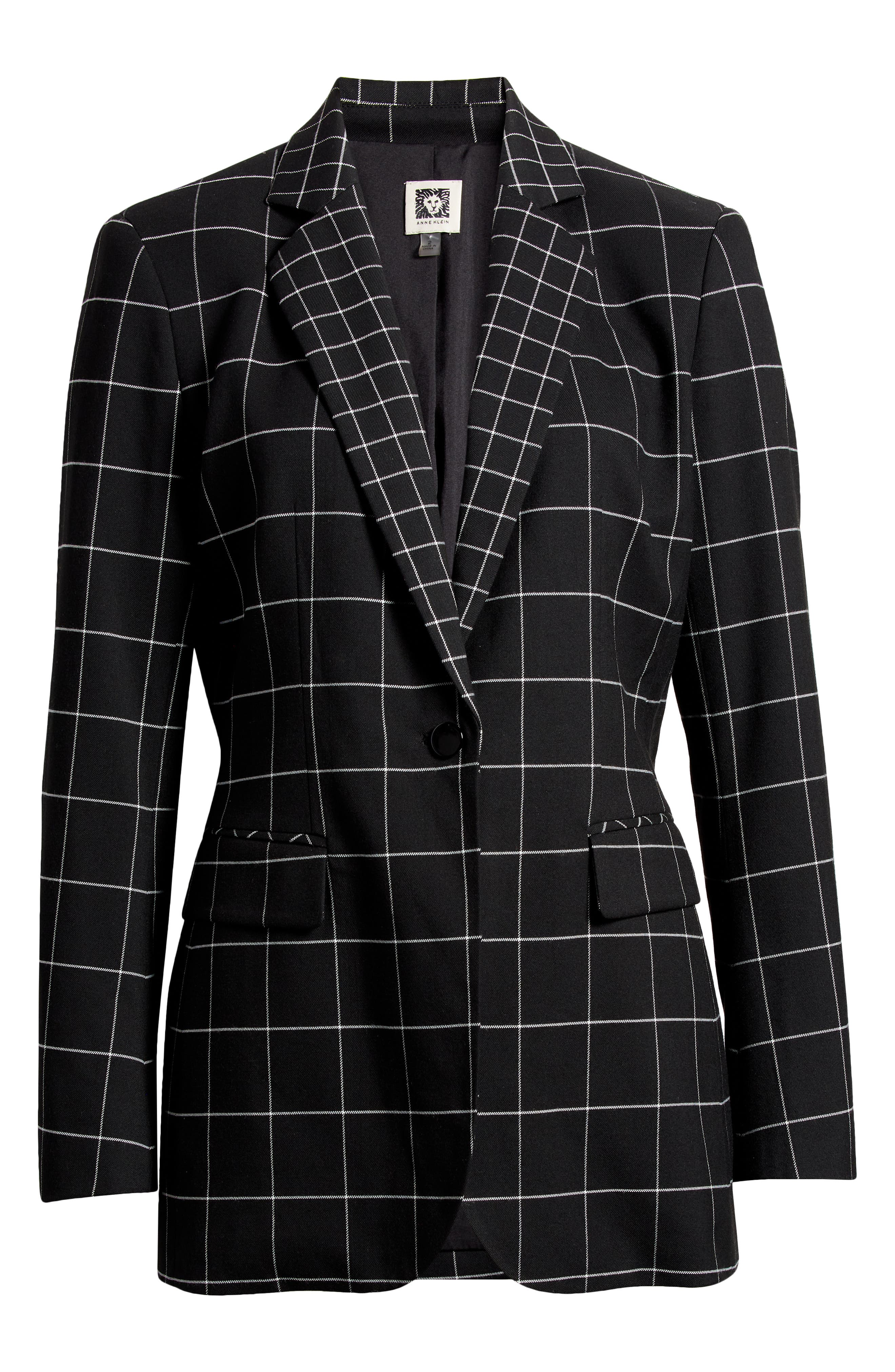 Anne Klein Women's Houndstooth One-Button Compression Blazer - Macy's