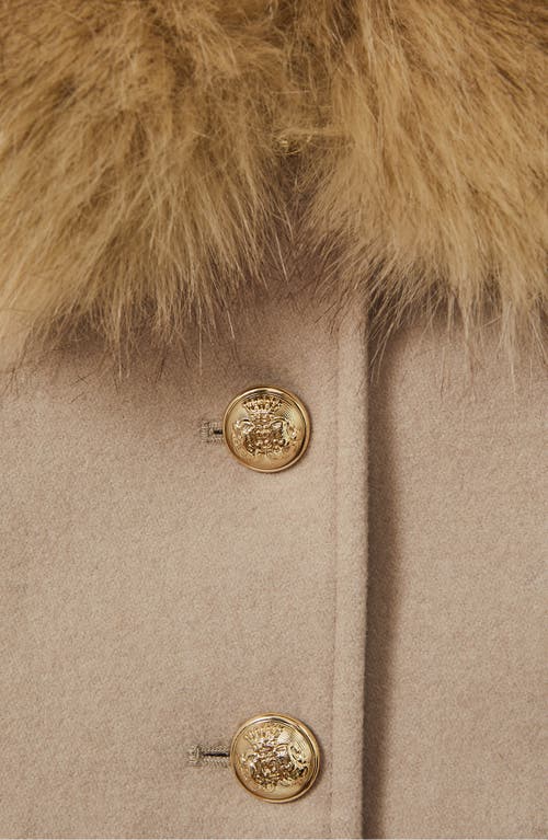 REISS REISS KIDS' NICOLE JR. FAUX FUR COLLAR SWING COAT