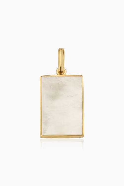 Oradina 14k Gold Tag Me Pendant Charm In Gold - Mother Of Pearl