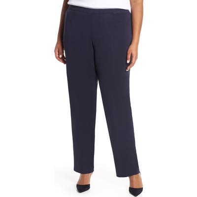 Plus Size Ming Wang Pull-On Pants, Blue