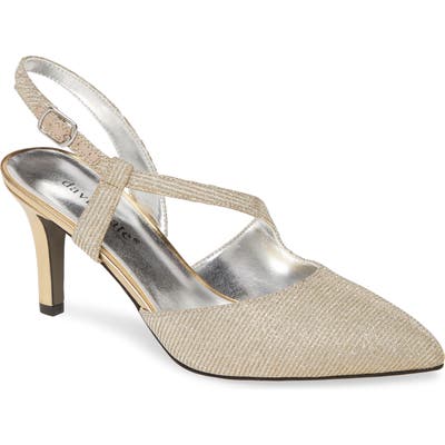 David Tate Lucia Glitter Pump, Metallic
