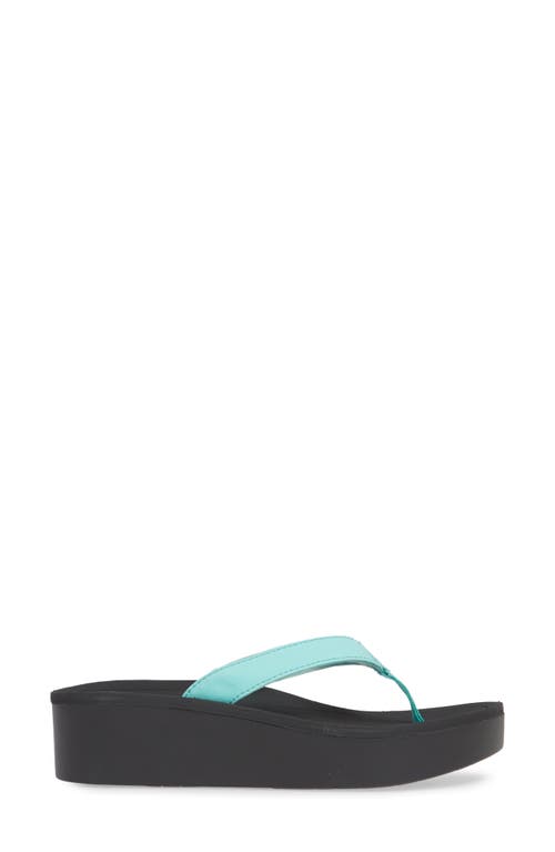 Shop Olukai Pio Lua Platform Flip Flop In Green Aqua/black