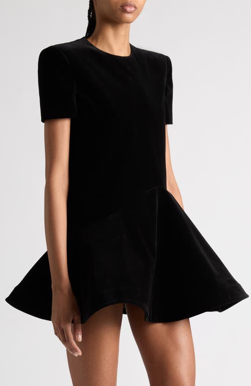 Shop Valentino Garavani Fit & Flare Velvet Minidress In Nero