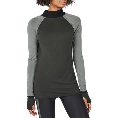 Sweaty Betty Rebel Colorblock Mock Neck Wool Sweater