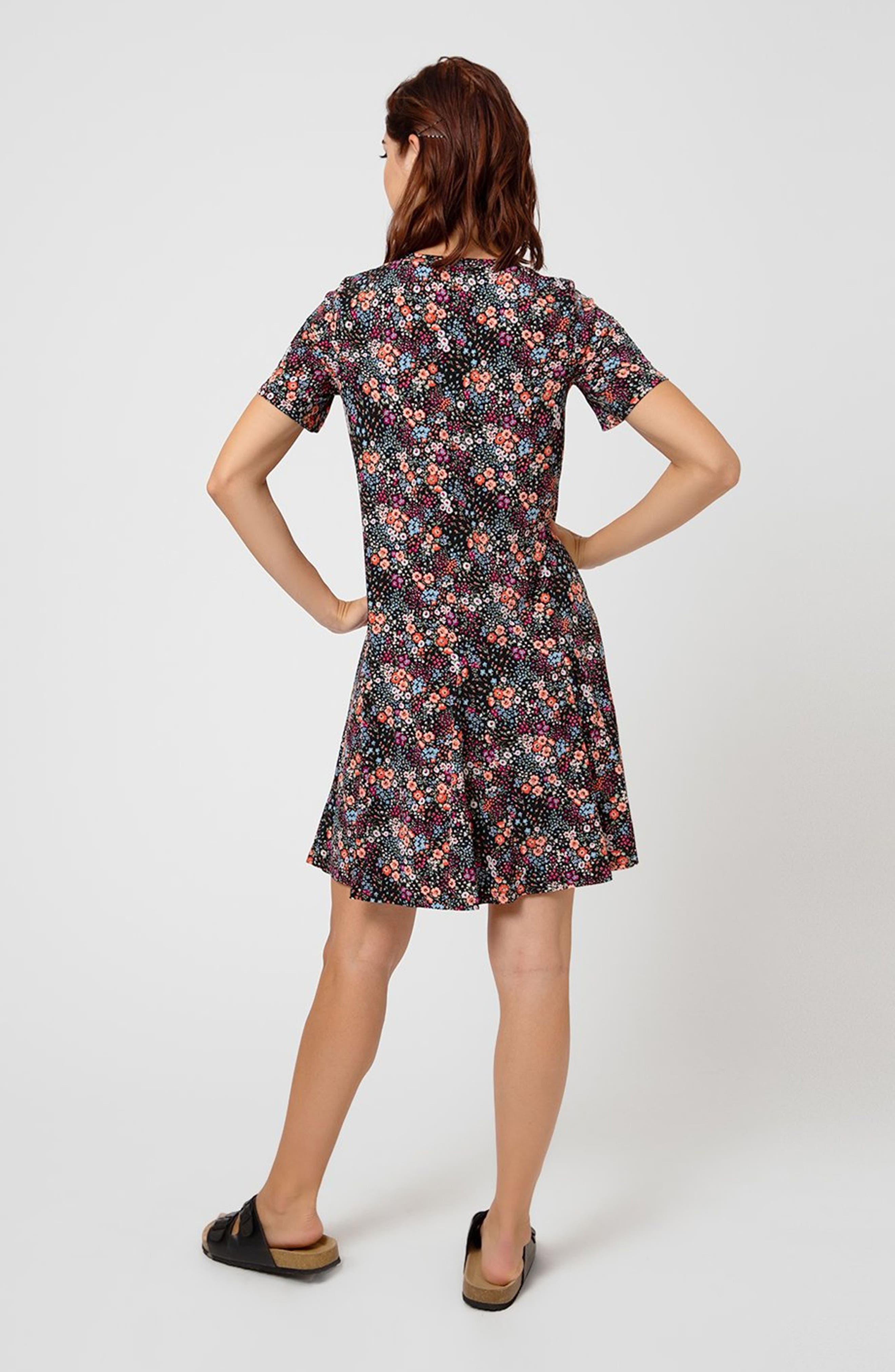 confetti floral shirt dress