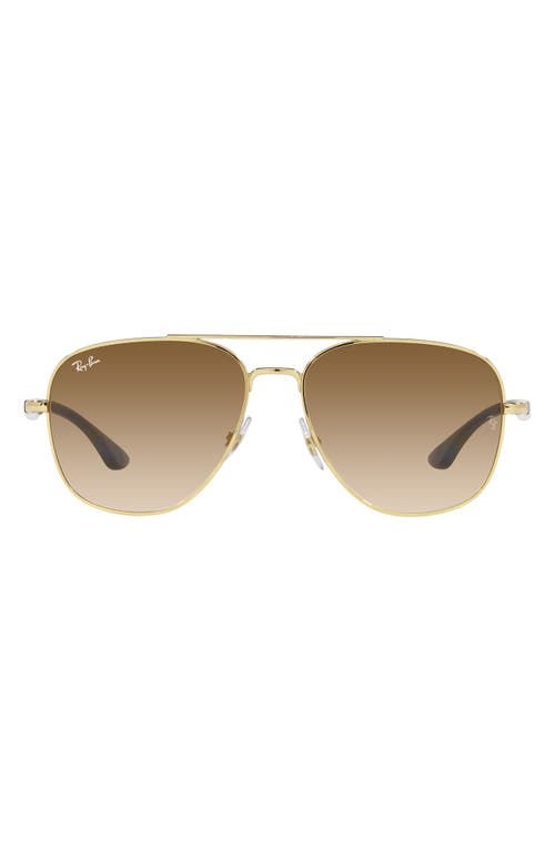 Ray-Ban 56mm Gradient Square Sunglasses in Arista/Clear Gradient Brown at Nordstrom