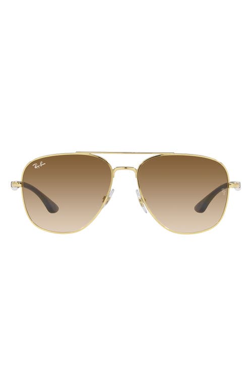 Ray Ban Ray-ban 56mm Gradient Square Sunglasses In Arista/clear Gradient Brown