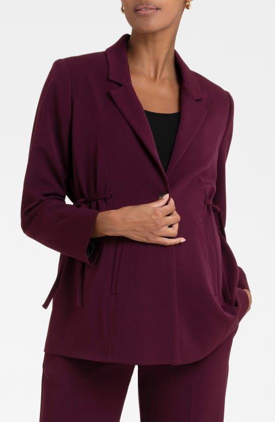 Shop Seraphine Tailored Maternity Blazer In Plum