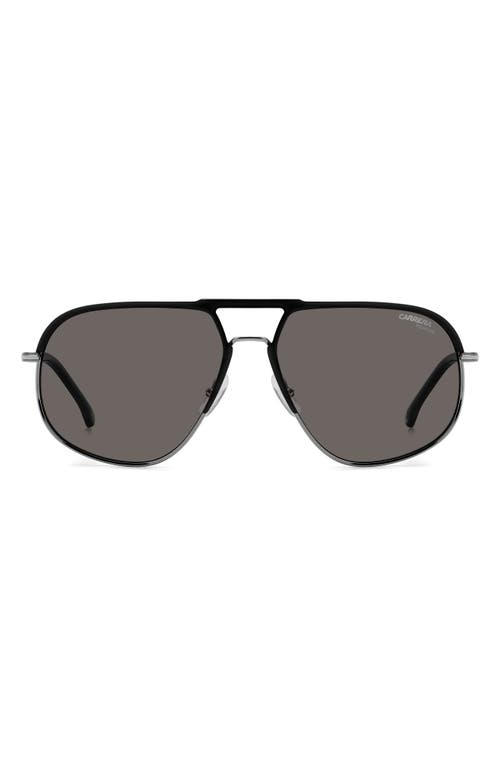 Shop Carrera Eyewear 60mm Aviator Sunglasses In Matte Black/gray Polar