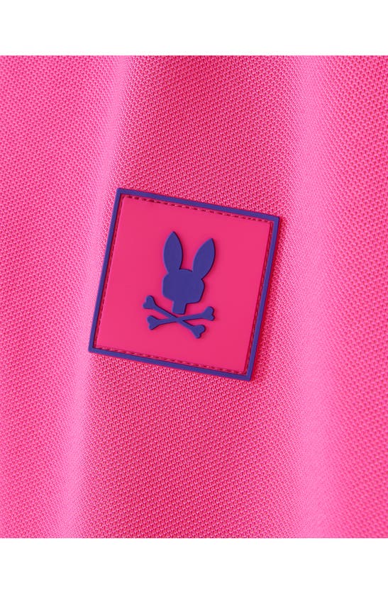 Shop Psycho Bunny Tarrytown Sport Tipped Piqué Knit Polo In Fuchsia Purple