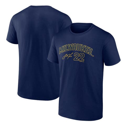 Lids Christian Yelich Milwaukee Brewers Majestic Threads Name & Number  Tri-Blend T-Shirt - Navy