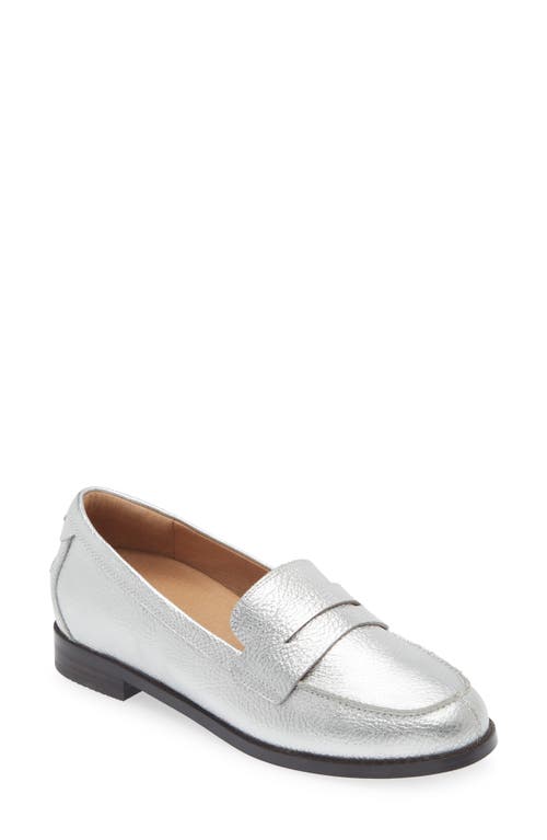 FRANKIE4 Franklin Penny Loafer in Silver Tumbled 