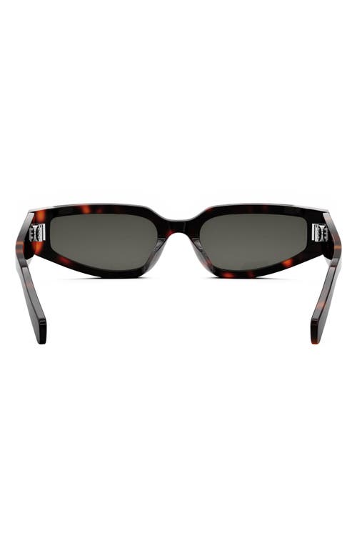 Shop Celine Triomphe 54mm Geometric Sunglasses In Dark Havana/smoke