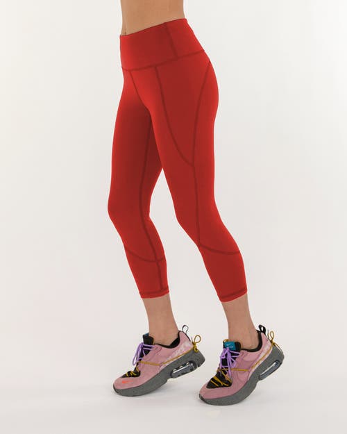 Shop Rebody Active Power Up Silkiflex Leggings 21.5" In Mars Red