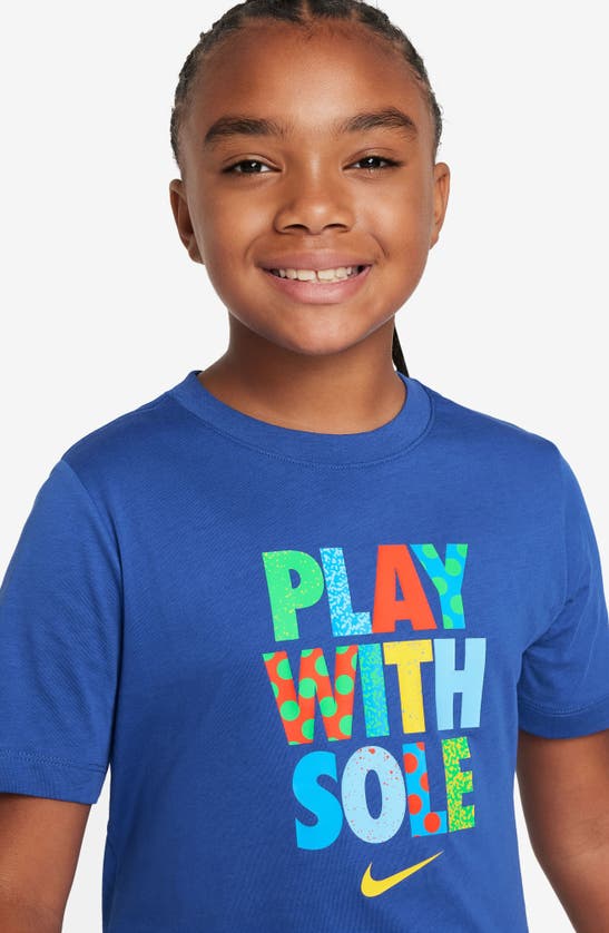 Shop Nike Kids' Play With Sole Graphic T-shirt In Game Royal