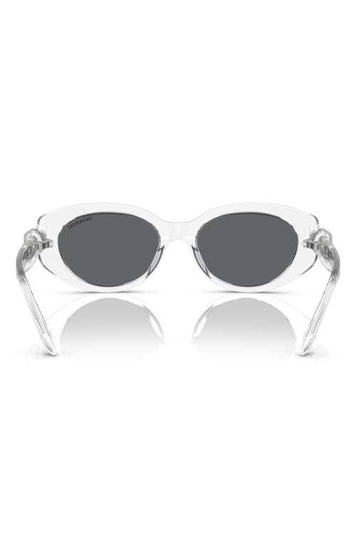 Shop Swarovski 53mm Oval Sunglasses In Crystal Grey