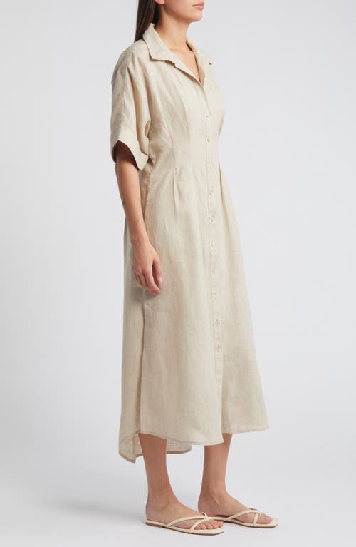 Shop Cleobella Gili Linen Shirtdress In Oatmeal