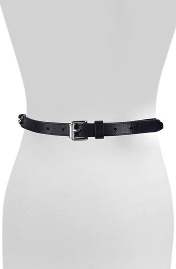 Rebecca Minkoff Chain Trim Leather Belt Nordstrom