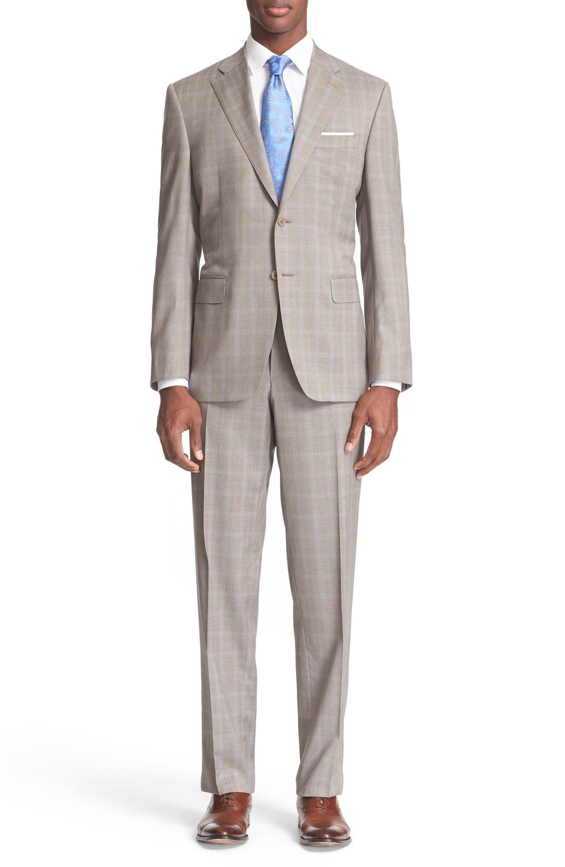 Canali Classic Fit Plaid Wool Suit Nordstrom