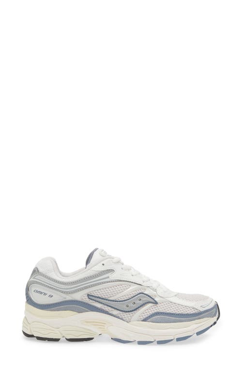 Saucony Gender Inclusive Progrid Omni 9 Sneaker In Ivory/blue