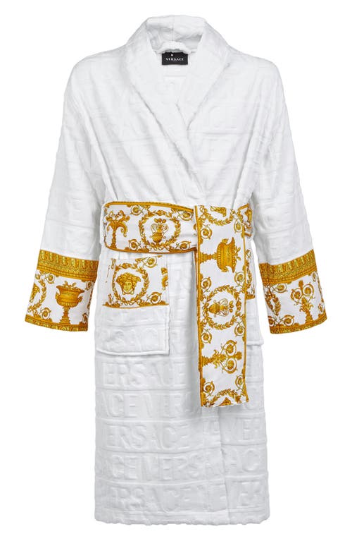 Barocco Terry Robe in White