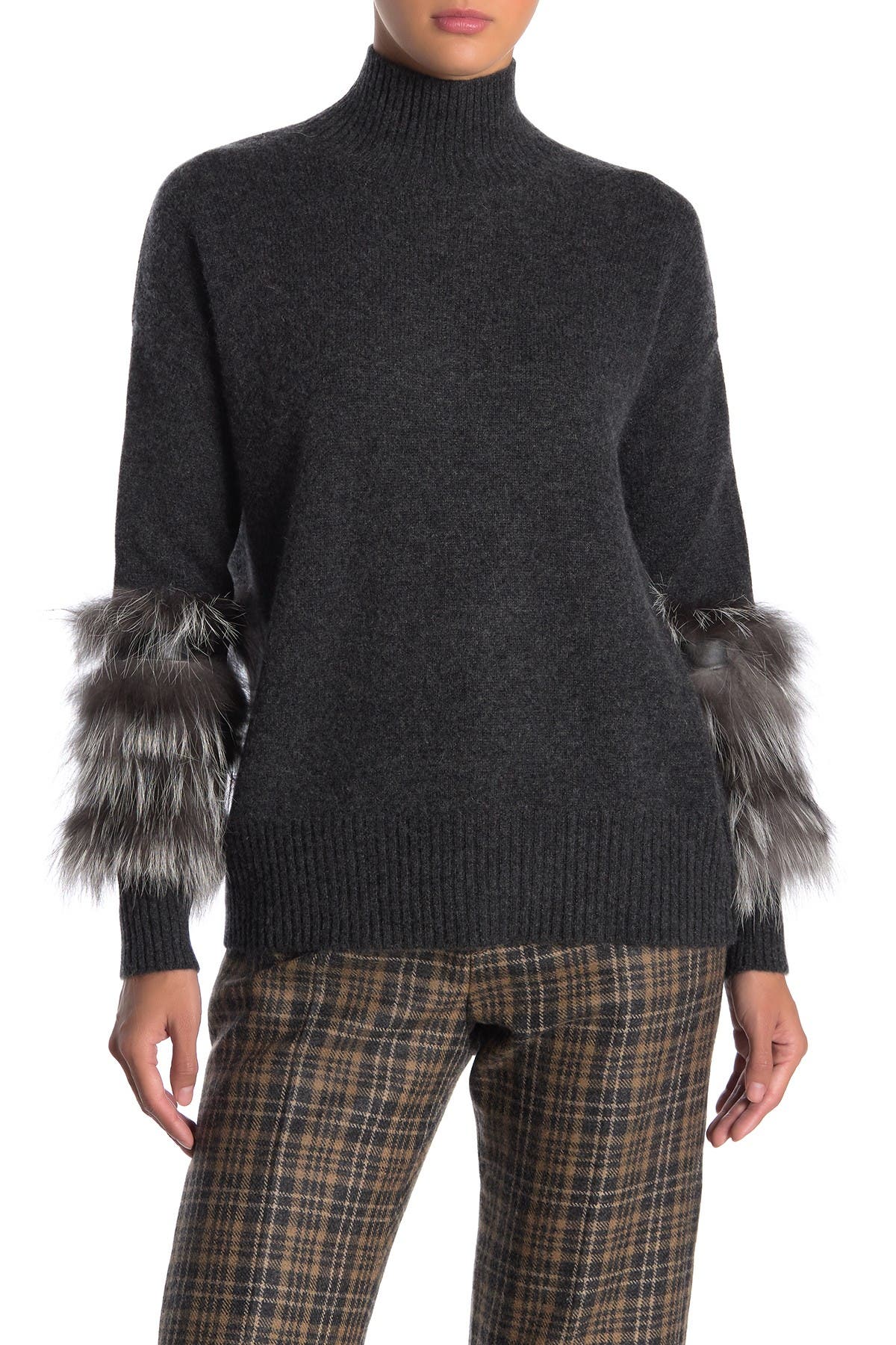 sweater with fur sleeves