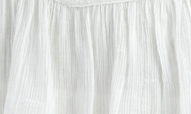 Shop Lush Lace Inset Tiered Miniskirt In White