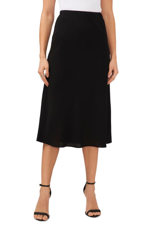 halogen(r) Print Pull-On Midi Skirt in Rich Black