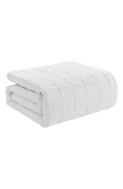 Vcny Home Square Solid 3-piece Quilt Set In White