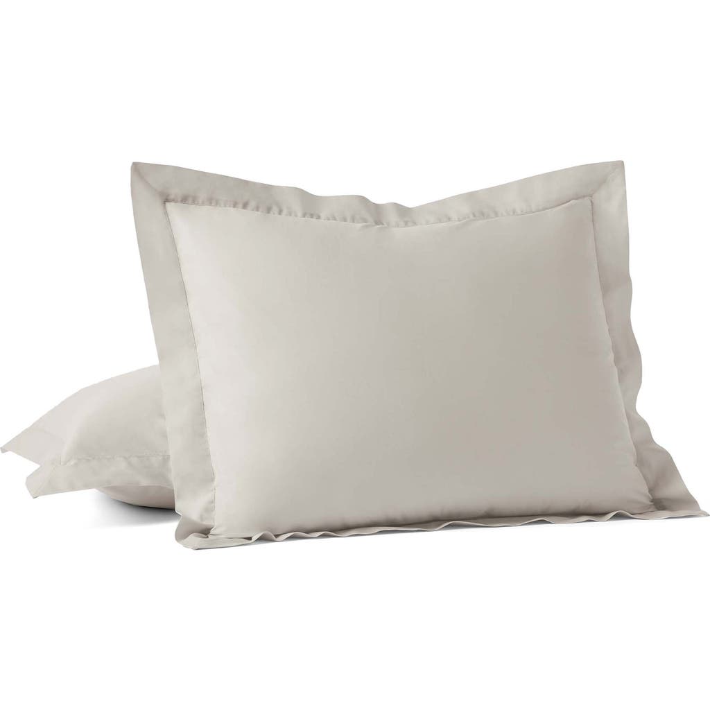 Coyuchi Set Of 2 300-thread Count Organic Cotton Pillowcases In Stone