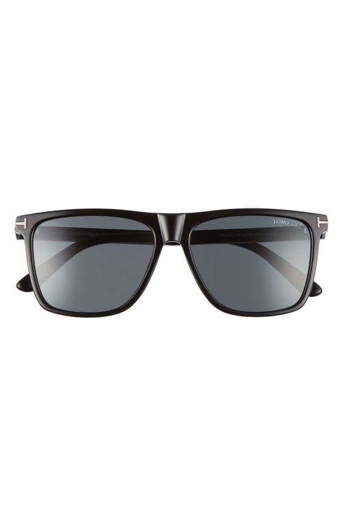 Tom Ford Fletcher 57mm Sunglasses In Shiny Black/smoke
