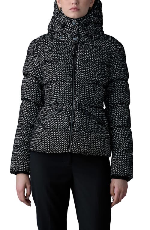 Shop Mackage Madalyn-flp Down Puffer Jacket In Black-white