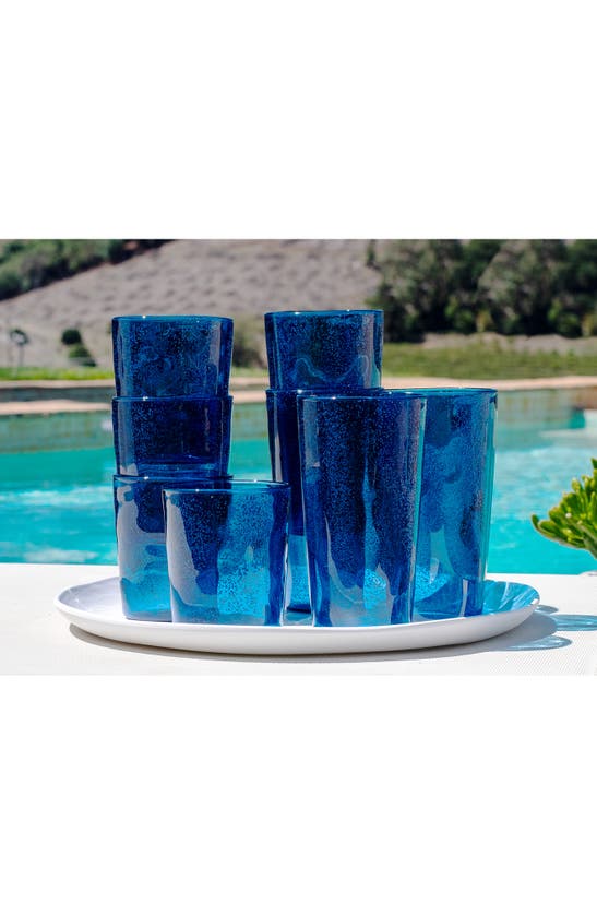Shop Tarhong Fizz Bubble Set Of 8 Drinking Glasses In Blue
