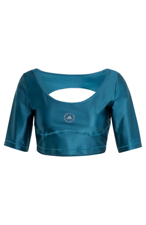 Adidas By Stella Mccartney Cutout Crop Top In Tech Mineral